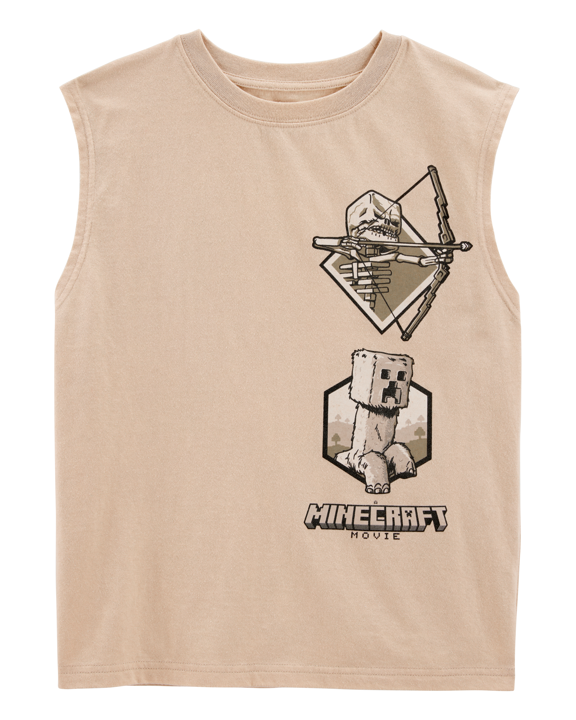 Kid Minecraft Graphic Tank - Khaki