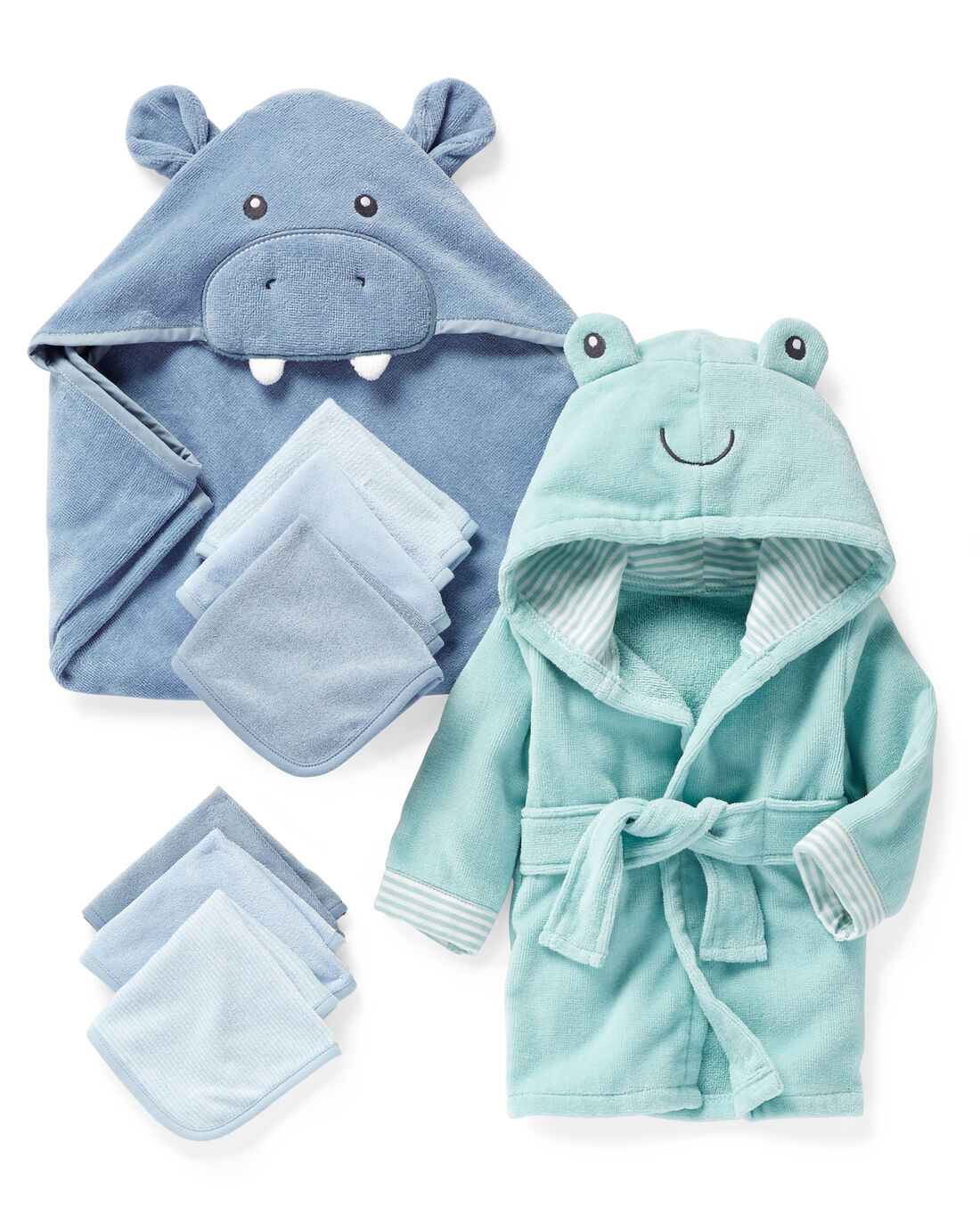 Baby Teal Frog Hooded Terry Robe Carters Com