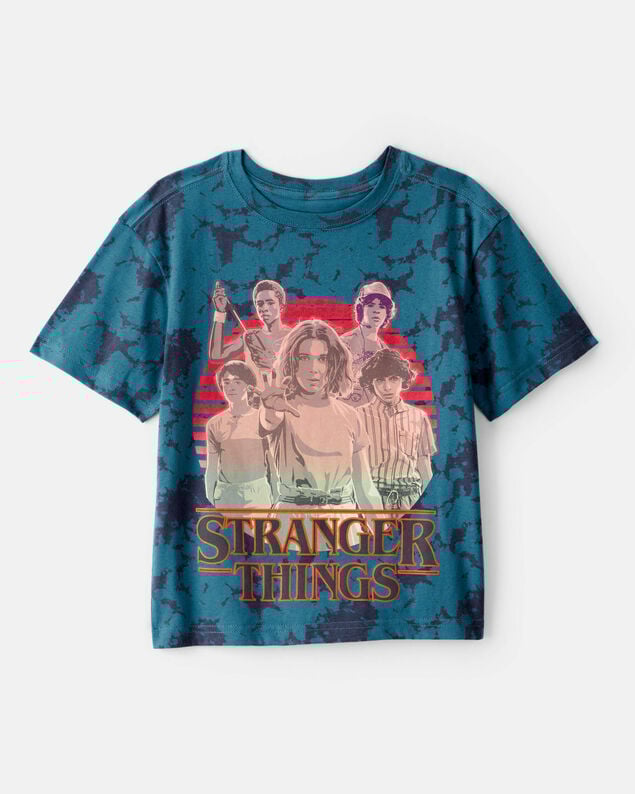 Product image 1 of Kid Stranger Things Tie-Dye Short-Sleeve Graphic Tee - Black