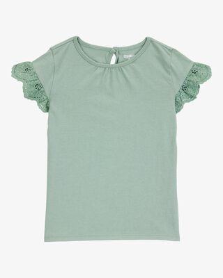 Product image 1 of Toddler Flutter Sleeves Short-Sleeve Fashion Top - Green
