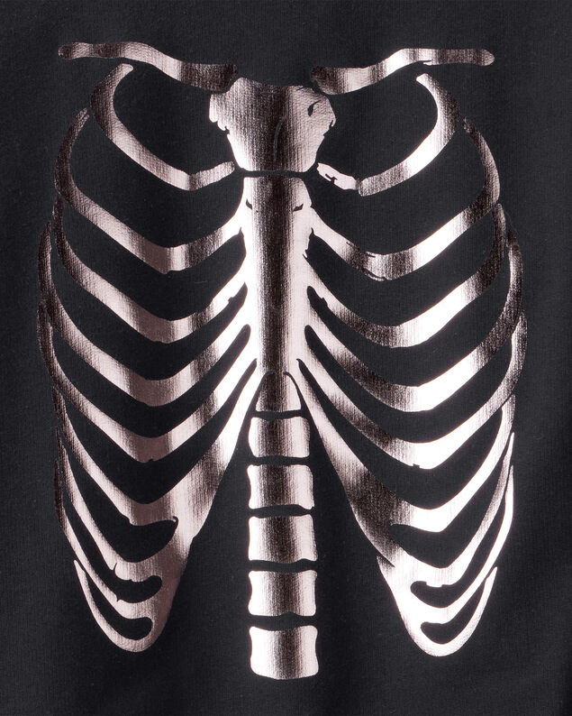 Product image 2 of Boys Metallic Skeleton Long-Sleeve Graphic Tee - Black