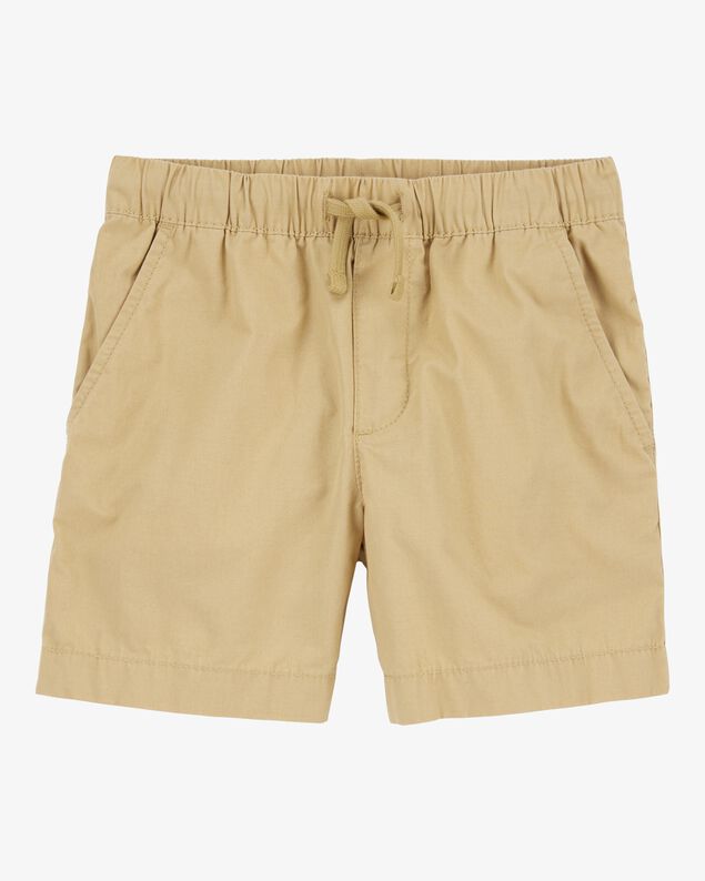 Product image 1 of Boys Pull-On Poplin Shorts - Khaki