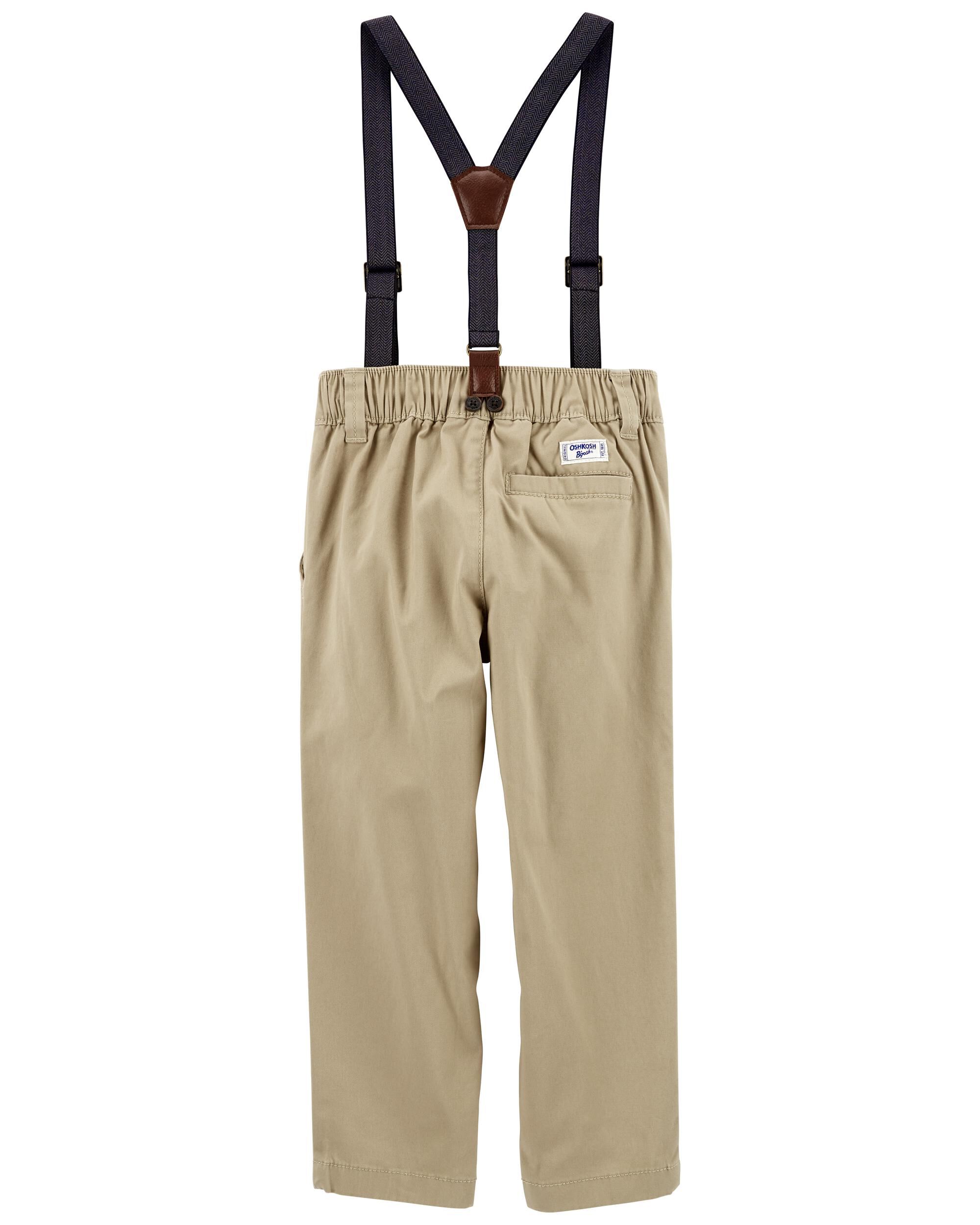 Toddler The Favorite: Khaki Suspenders