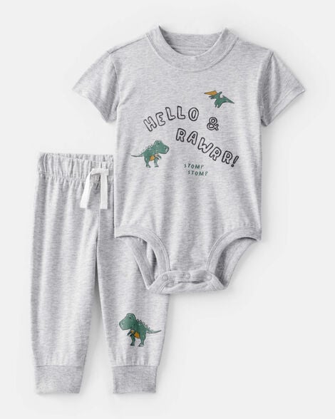baby boy dinosaur bodysuit & pant set