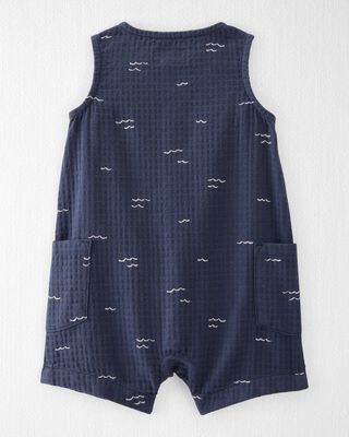 Product image 2 of Baby Textured Organic Cotton Romper in Waves