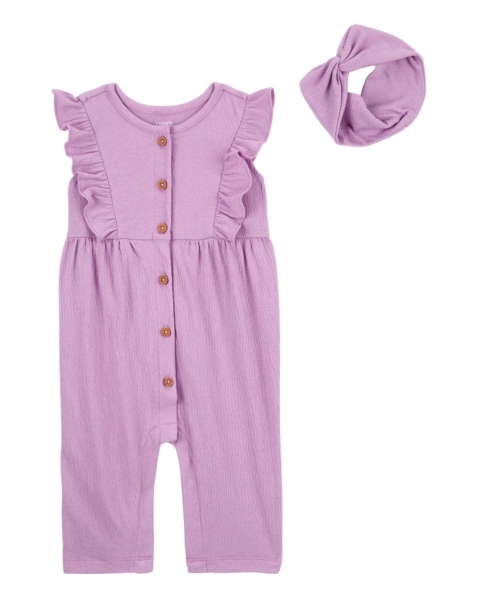 Baby 2-Piece Jumpsuit & Headwrap Set