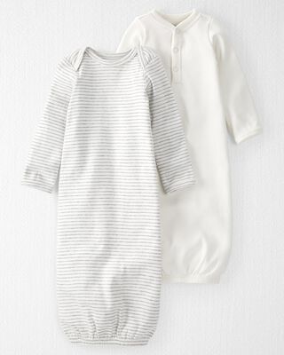 Product image 1 of Baby 2-Pack Organic Cotton Rib Sleeper Gowns