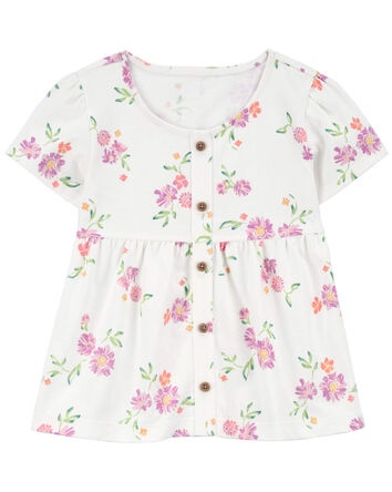 Baby Floral Print Button-Front Top