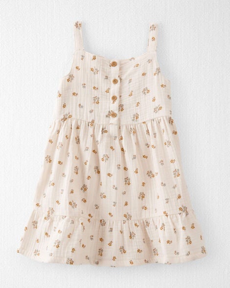  Product image 1 of Toddler Organic Cotton Floral Print Gauze Dress