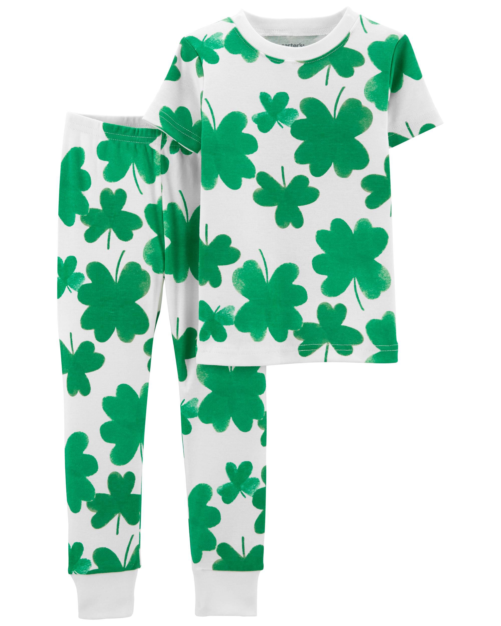 Short Sleeve Green Baby's 1st First Ninja Saint Patrick's Day Pajamas PJ NB-18 