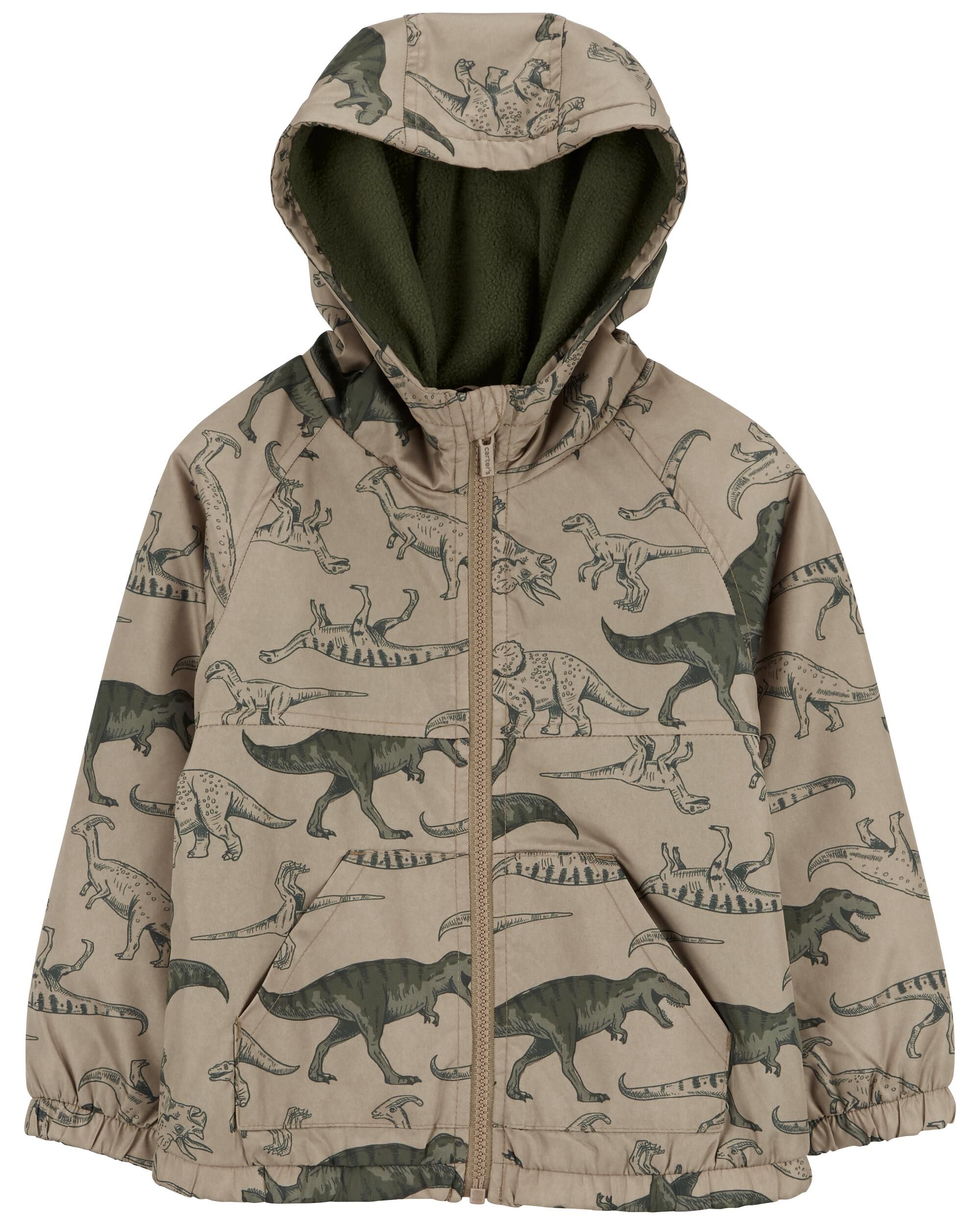 Toddler Dinosaur Fleece Lined Mid Weight Jacket