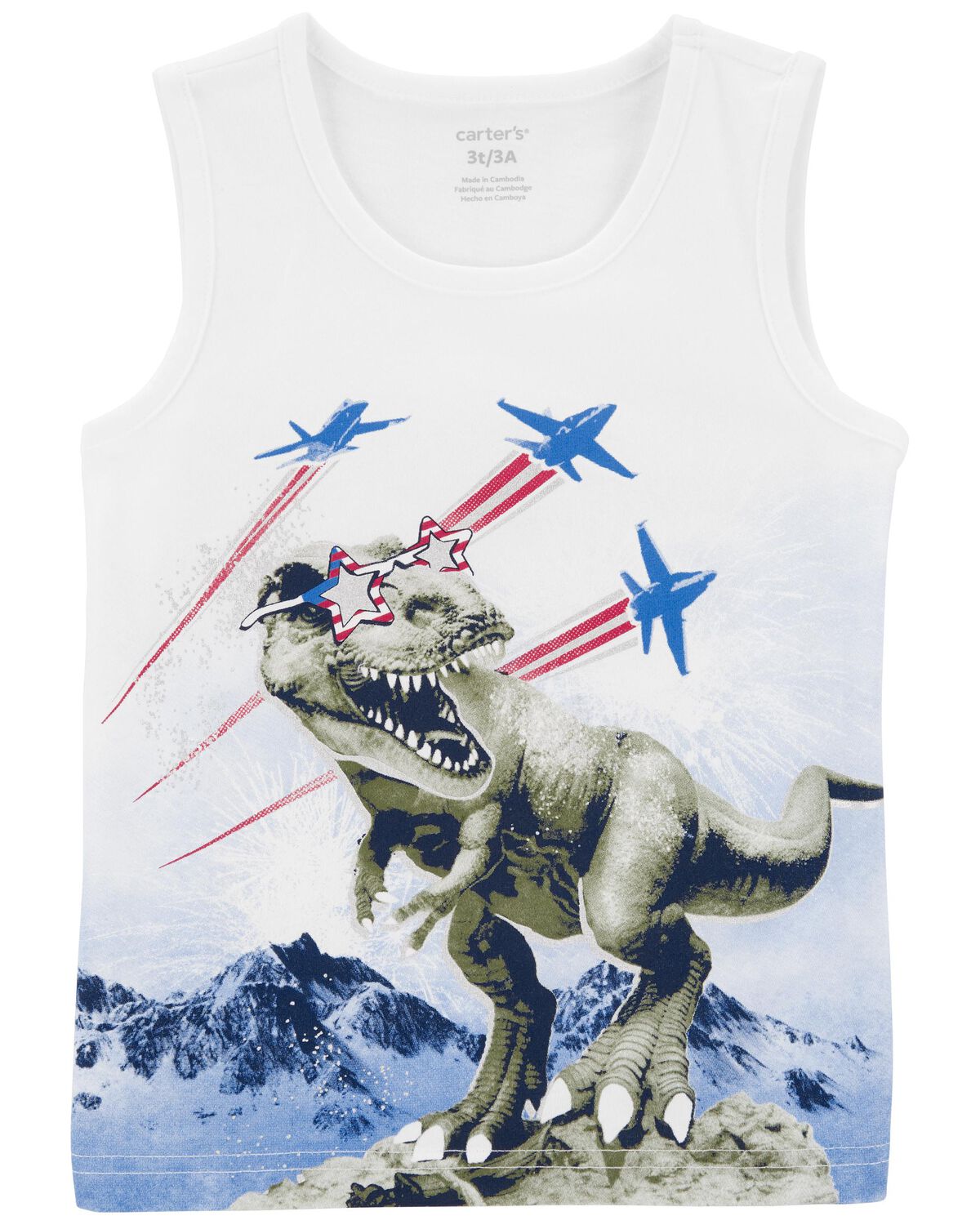 Multi Toddler 4th Of July Dinosaur Tank