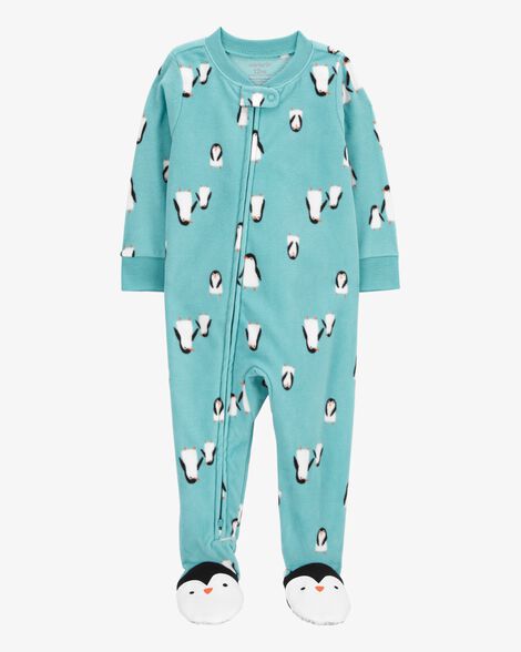 Baby 1-Piece Penguin Fleece Footie Pajamas