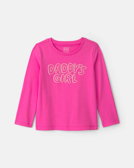 toddler girl 'daddy's girl' long-sleeve graphic tee - pink