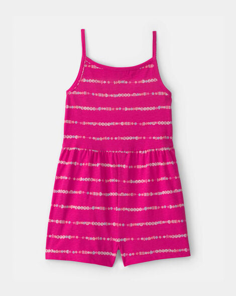 girls friendship bracelet romper - pink