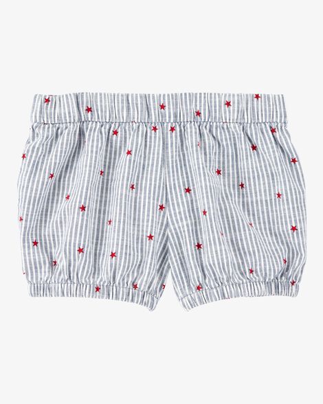  Product image 2 of Toddler Striped Star Print Shorts - Blue