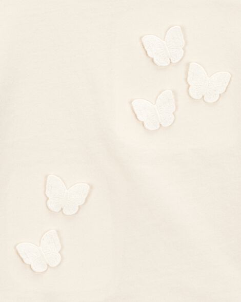Product image 2 of Toddler 2-Piece Butterfly Short-Sleeve Top & Crochet Skort Set - Pink/Ivory
