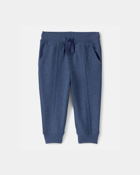 baby boy french terry joggers - navy blue