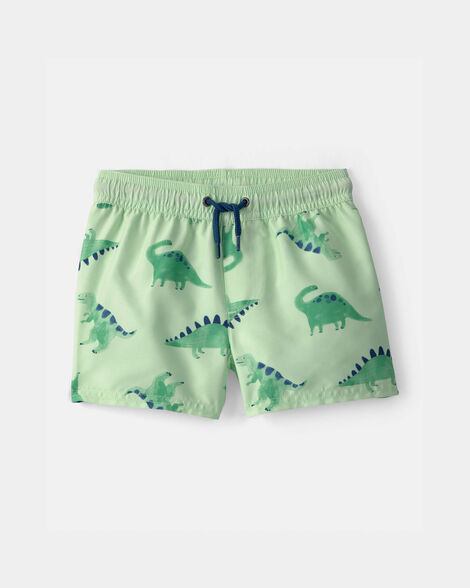 toddler boy dinosaur swim trunks - green