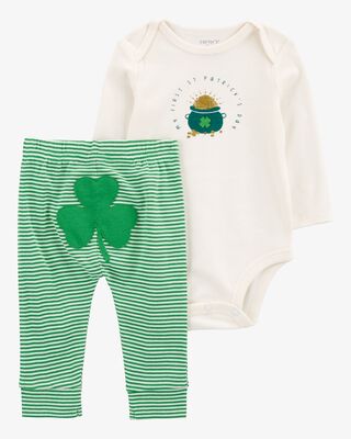 Product image 1 of Baby 2-Piece St. Patrick's Day Bodysuit Pant Set