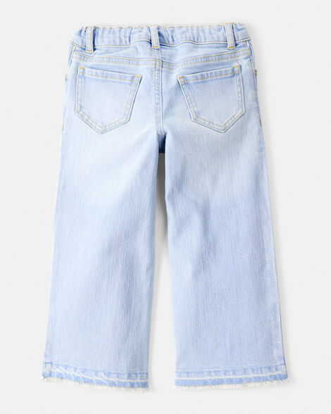 Product image 2 of Toddler Heart Embroidered Iconic Denim Wide Leg Jeans - Cowboy Wash