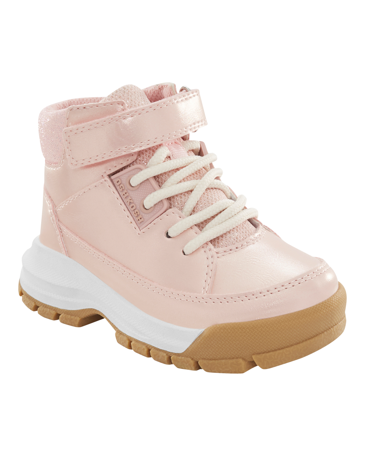 Kid Metallic Pink Lace-Up Boots