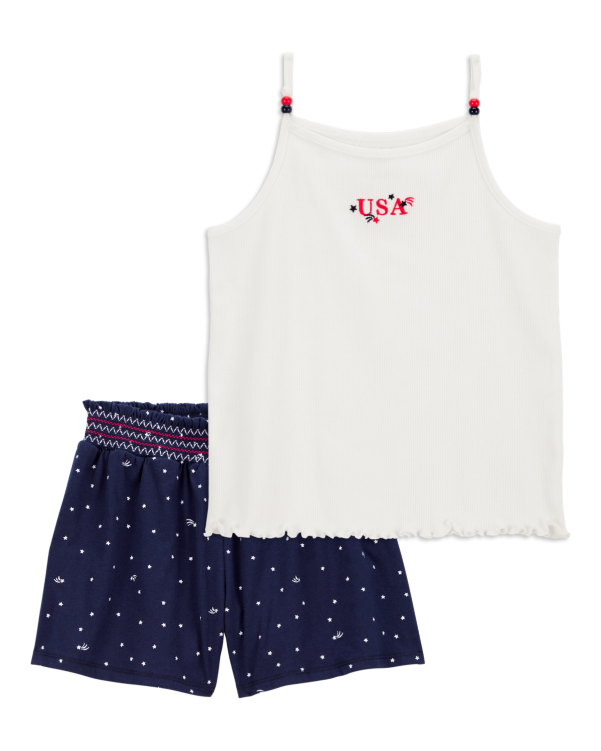 Kid 2-Piece 4th Of July USA Tank & Flowy Pull-On Shorts Set