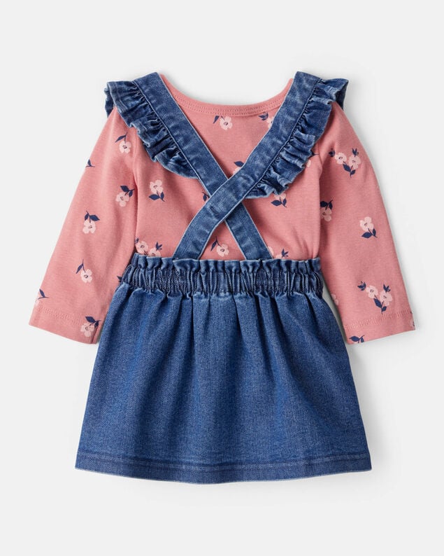 Product image 2 of Baby Girl 3-Piece Floral Long-Sleeve Dress Set - Blue