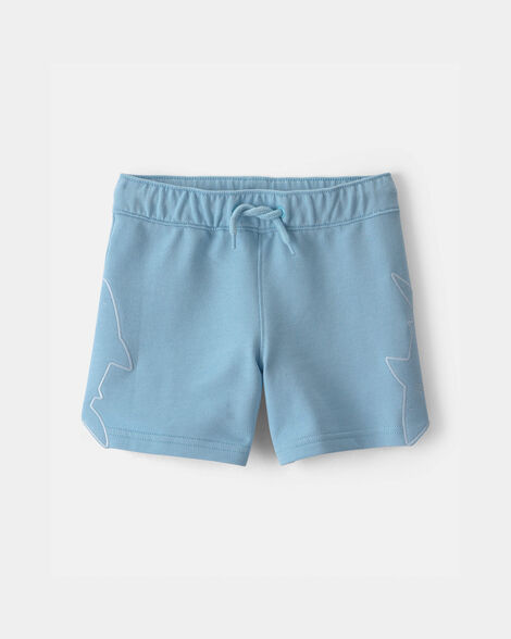 toddler boy shark french terry shorts - blue