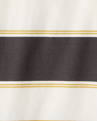 Product image 2 of Boys Cotton Short-Sleeve Stripe Polo - Brown/Ivory