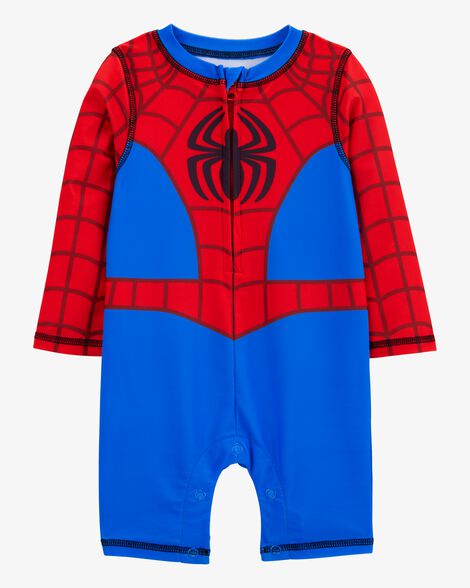  Product image 1 of Baby Marvel™ Spider-Man 1-Piece Rashguard Swimsuit - Blue/Red