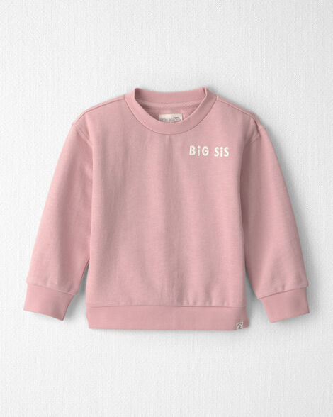 Toddler Girl Organic Cotton Big Sis Pullover