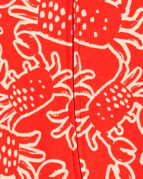 Product image 2 of Baby 2-Way Zip Crab Cotton Sleep & Play Pajamas