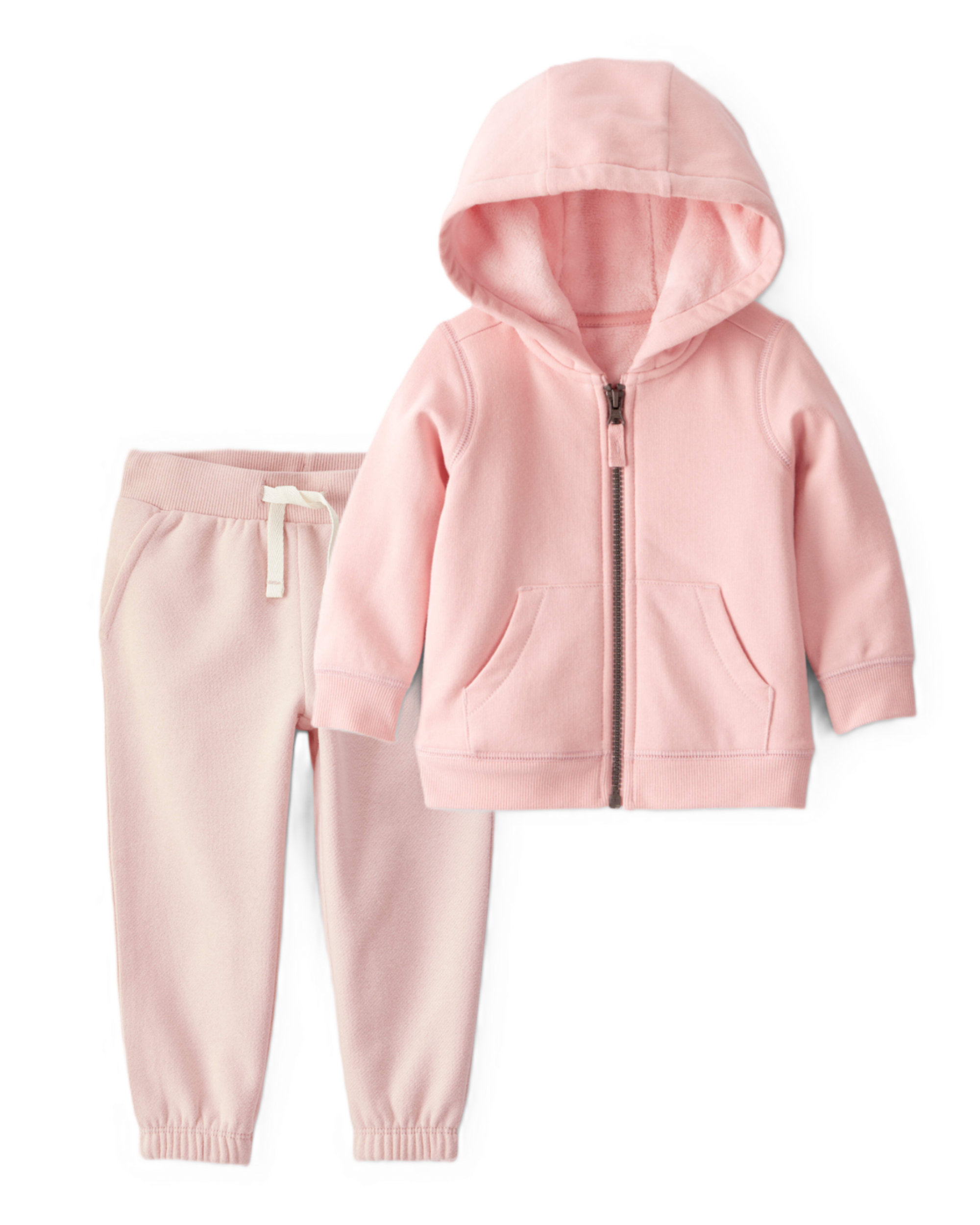 Baby Girl 2-Piece DayDream Fleece Hooded Sweatshirt & Joggers Set - Pink