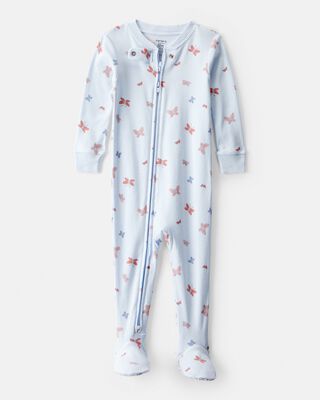 Toddler Girl Monster 100% Cotton Snug Fit Footie 1-Piece Pajamas - Pink