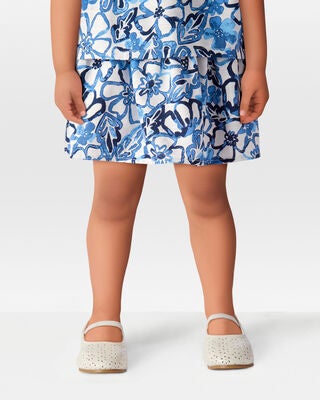 Product image 2 of Toddler Floral Linen Look-Alike Pull-On Skort - Blue