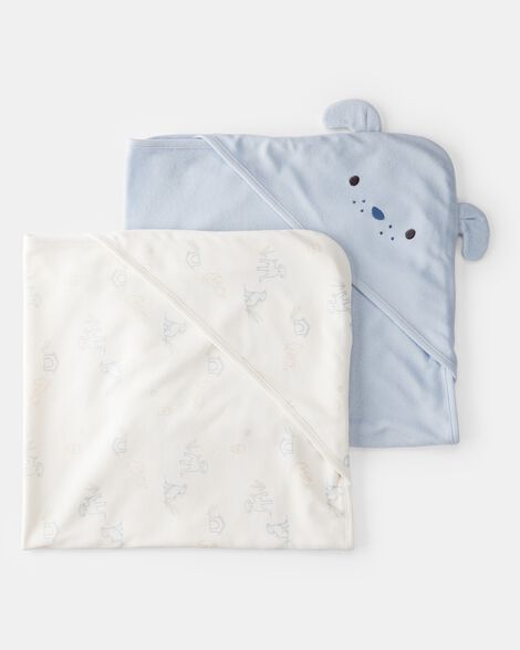 baby boy 2-pack hooded towels - blue