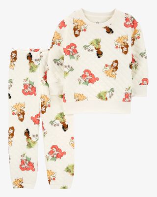 Product image 1 of Toddler 2-Piece Disney Princess Quilted Sweatshirt & Pant Set
