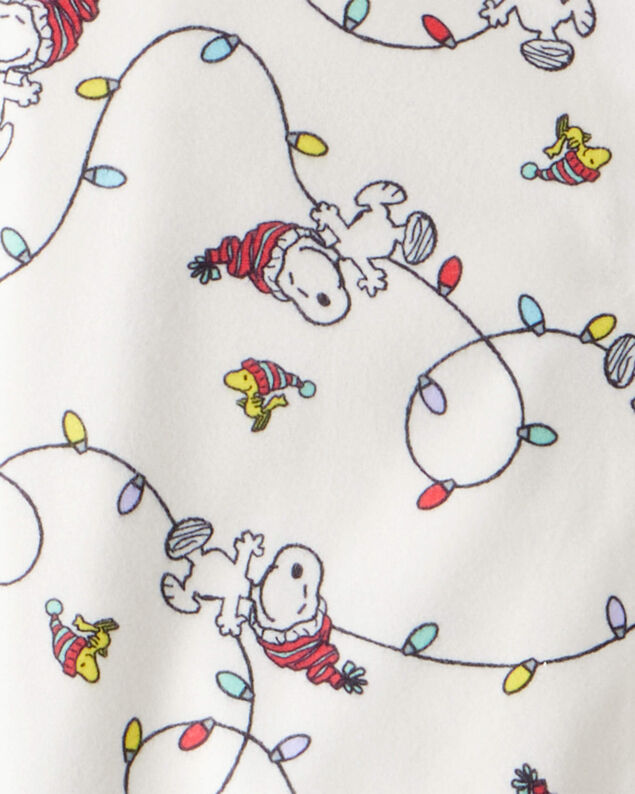 Product image 2 of Kid Peanuts Snoopy Print Fleece Long-Sleeve Loose Fit 2-Piece Pajamas - White