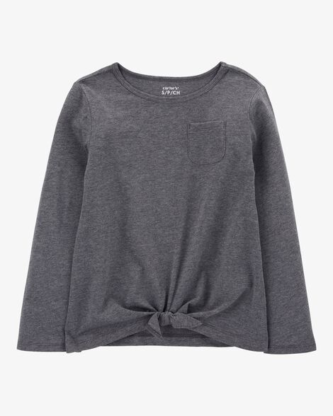 Product image 1 of Kid Tie-Front Long-Sleeve Jersey Tee