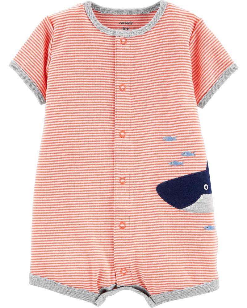 Striped Shark Snap Up Romper Carters Com