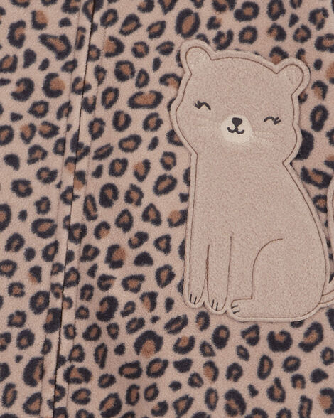 Product image 2 of Toddler 1-Piece Cheetah Print Fleece Footie Pajamas