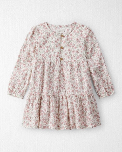 Toddler Girl Organic Cotton Dress in Prairie Blossom Print