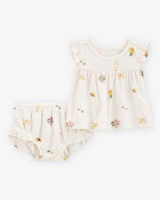 Product image 1 of Baby 2-Piece Tropical Print PurelySoft Outfit Set - Ivory