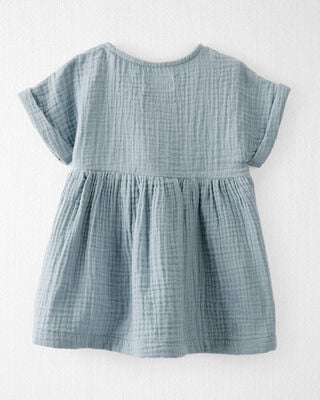 Product image 2 of Baby Organic Cotton Gauze Dress in Blue
