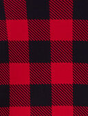 Red - Kid 2-Piece Buffalo Check Fleece Coat Style Pajamas, Selected