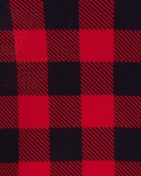  Product image 2 of Kid 2-Piece Buffalo Check Fleece Coat Style Pajamas