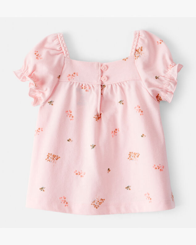 Product image 2 of Baby Girl Floral Short-Sleeve Top - Pink