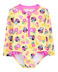 Baby Disney© Minnie Mouse 1-Piece Rashguard Swimsuit - Yellow/Pink