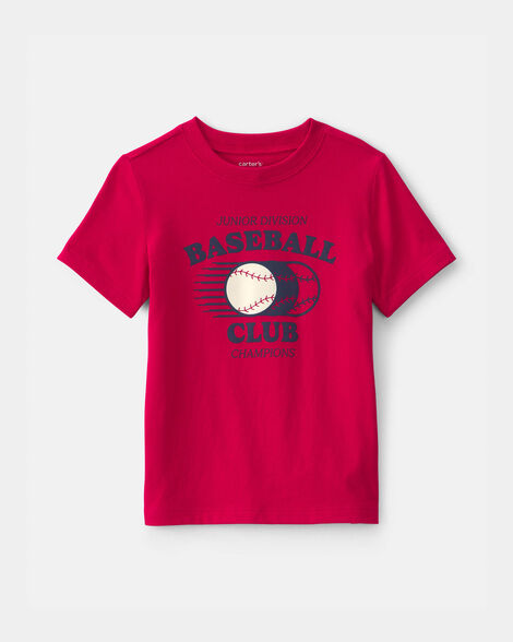 toddler boy 'baseball club' graphic tee - red